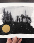 Print Sale - 8 x 10" Beauty in the Upside Down - Misty Evening Moon - Art Print - Ready to Ship