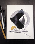 Print Sale - 8.5" x 11" Space and Time Series - Drawing 9 - Hand Embellished Print - Ready to Ship