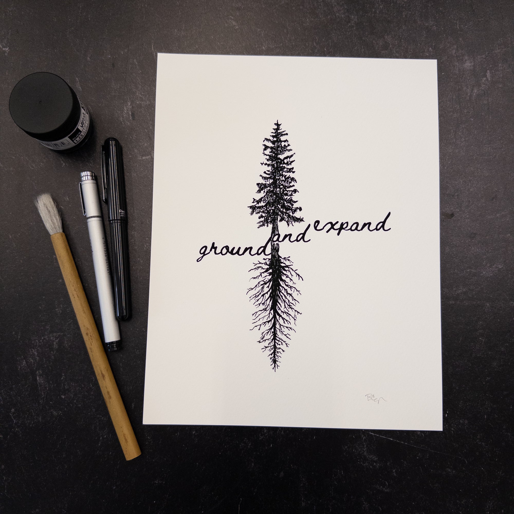 Print Sale - 8.5"x11" Ground and Expand - Tree and Roots - Art Print - Ready to Ship