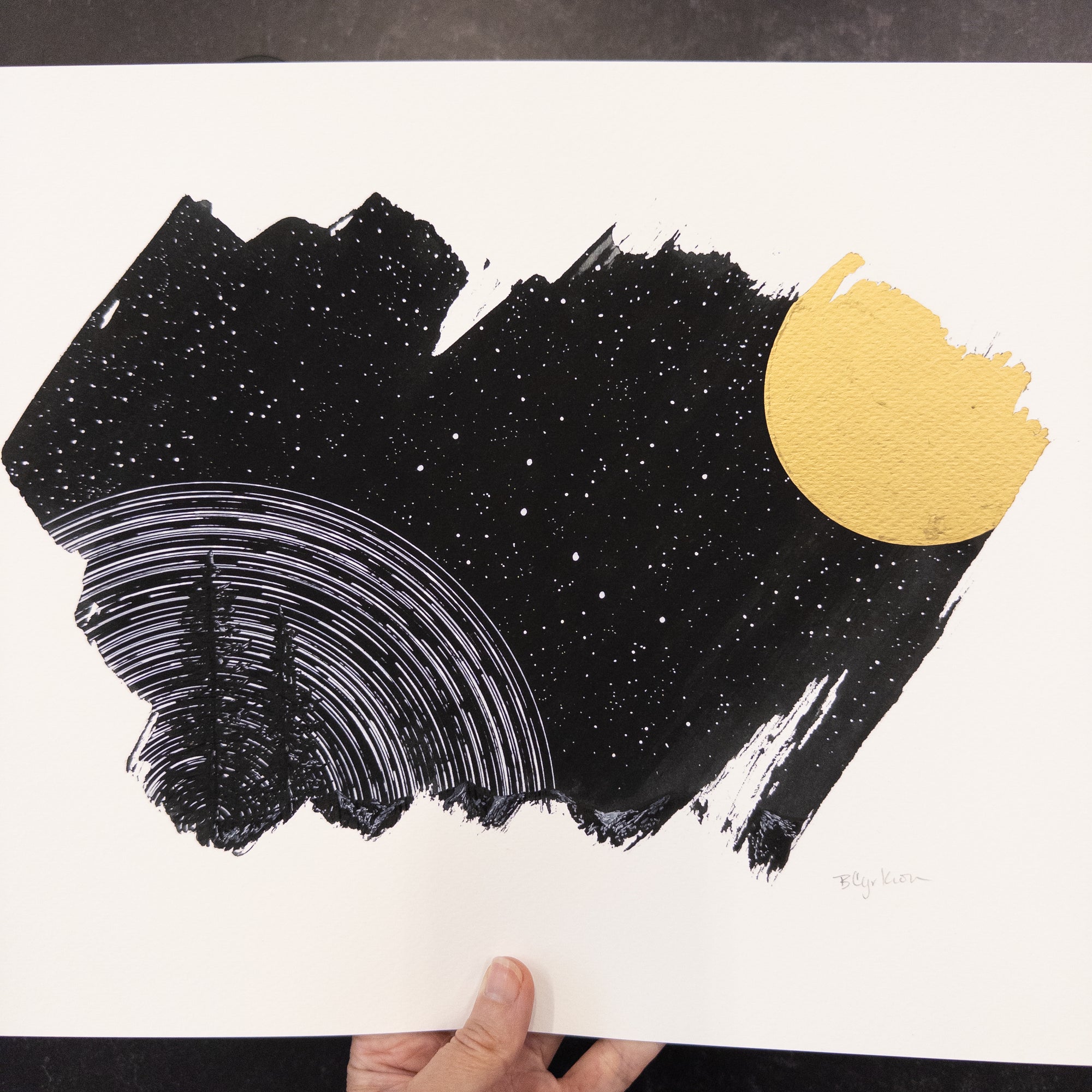 Print Sale - 11" x 14" Space and Time Series - Drawing 5 - Hand Embellished Print - Ready to Ship