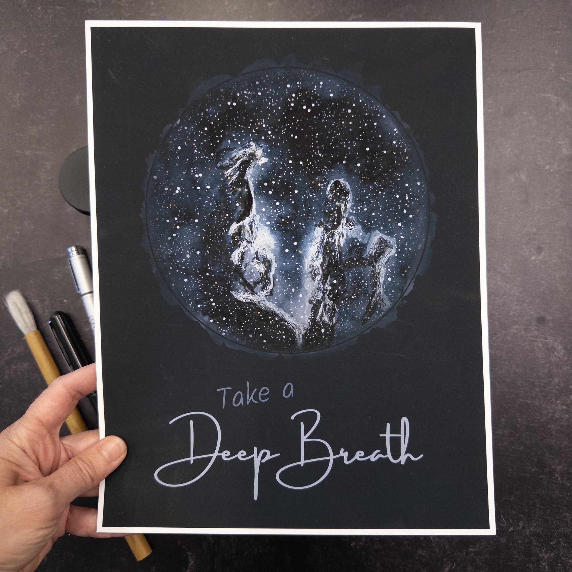 Print Sale - Take a Deep Breath - Nebula - 8.5" x 11" Ready to Ship Art Print
