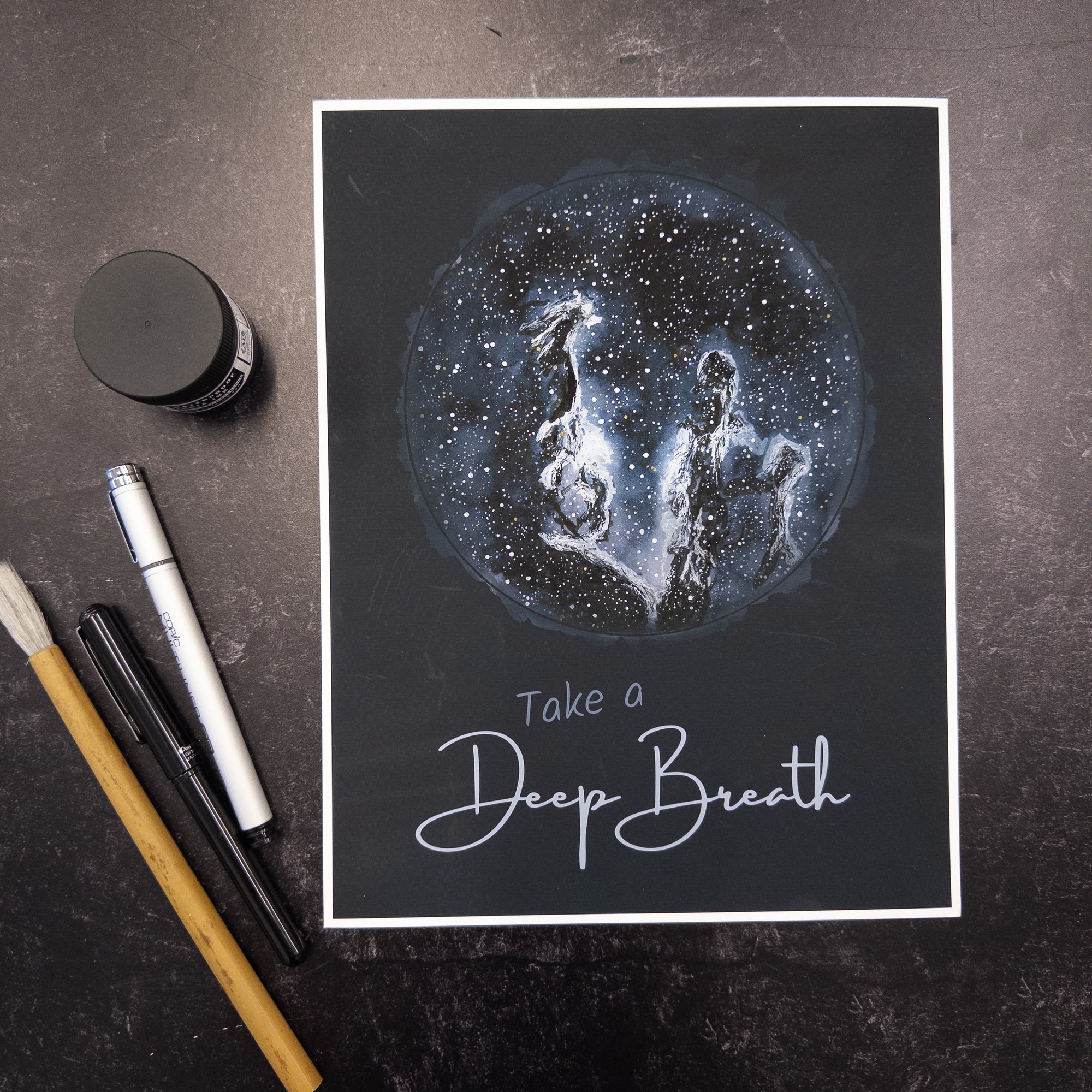 Print Sale - Take a Deep Breath - Nebula - 8.5" x 11" Ready to Ship Art Print