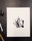 Print Sale - 8x10 Nature Silhouettes - Snow Lined Branches - Black and White Photograph Print on Matte Paper - Ready to Ship