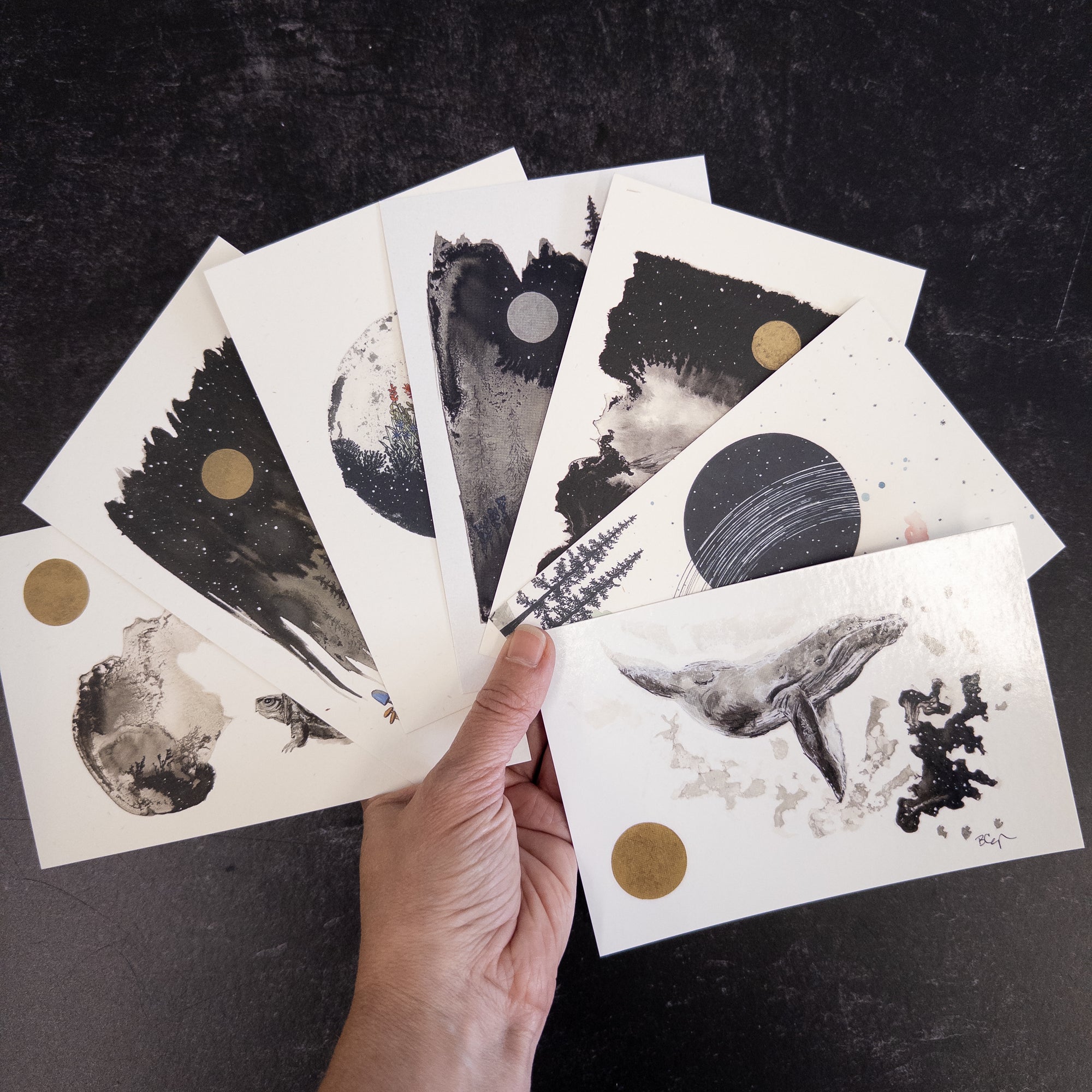 Monthly mailing - Print + notecard or postcard