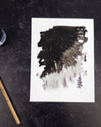 Magical Meteor Shower, Dreamy Forest - Art Print - Print to Order