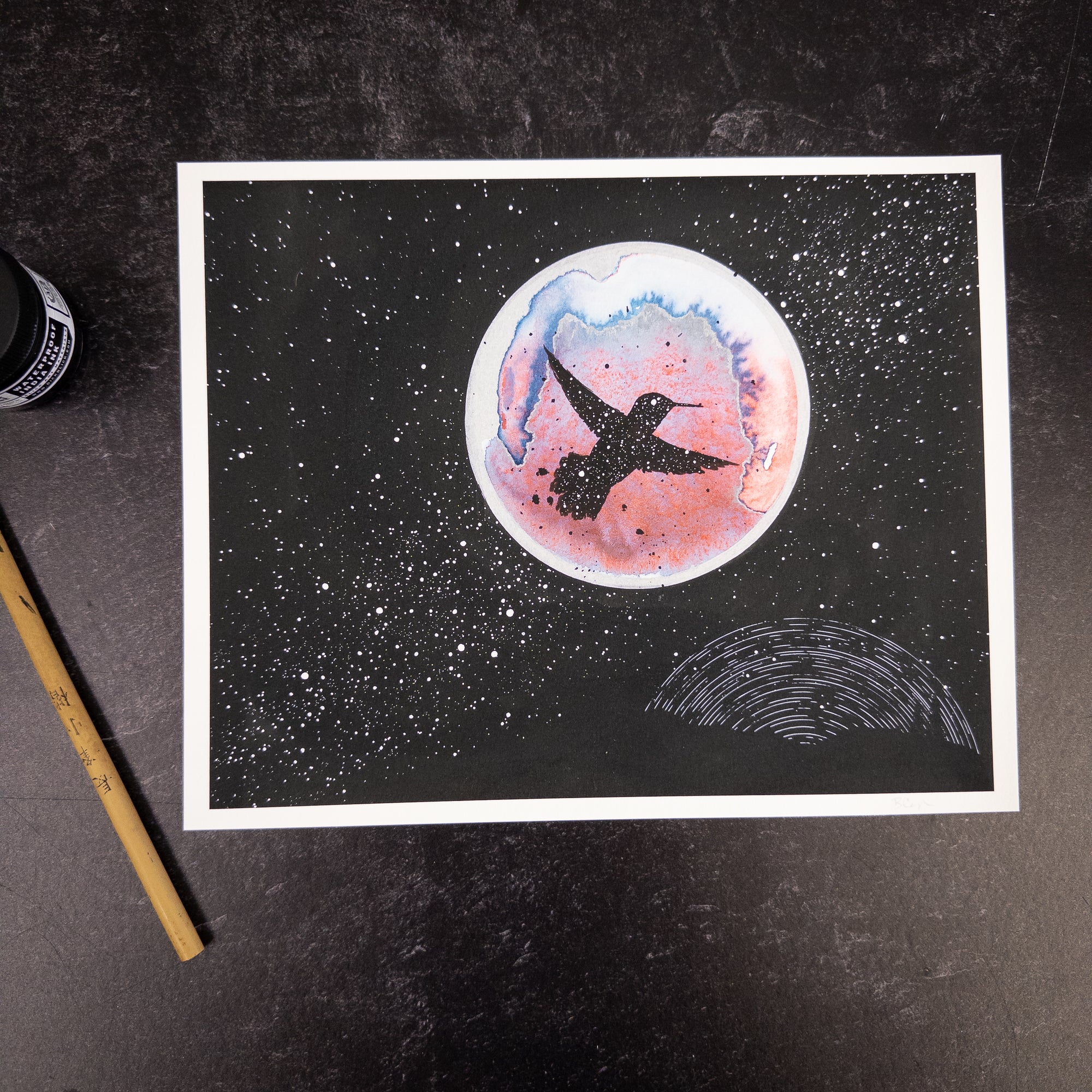 Galaxy Hummingbird - Art Print - Print to Order