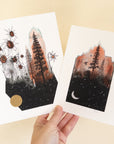 Birthday Special Prints - Fall Flowers of Whimsy and Tiny Bird Fun Times