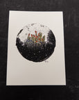 Midnight Flowers - Red Paintbrush  - Original Drawing/Painting - 6"x8"
