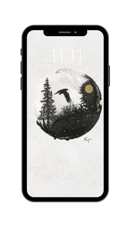 Hawk Silhouette - Phone Wallpaper or Lock screen