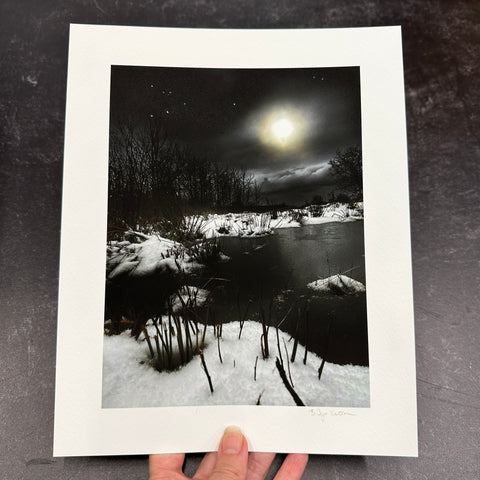 Winter Night Sky 31 - Winter lake - Ready to ship 8 x 10 - Photo Composite Print 2