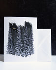 Snowy Forest with Crescent Moon Notecard - 5"x7" - Single - Ready to ship