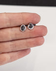 Reserved - Meteorite Post Earrings in Sterling Silver - Ready to ship