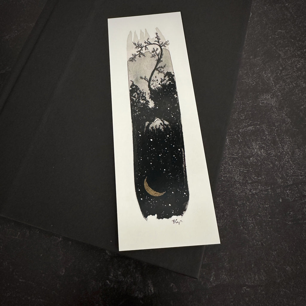 Bookmark - Vertical with Bendy Tree