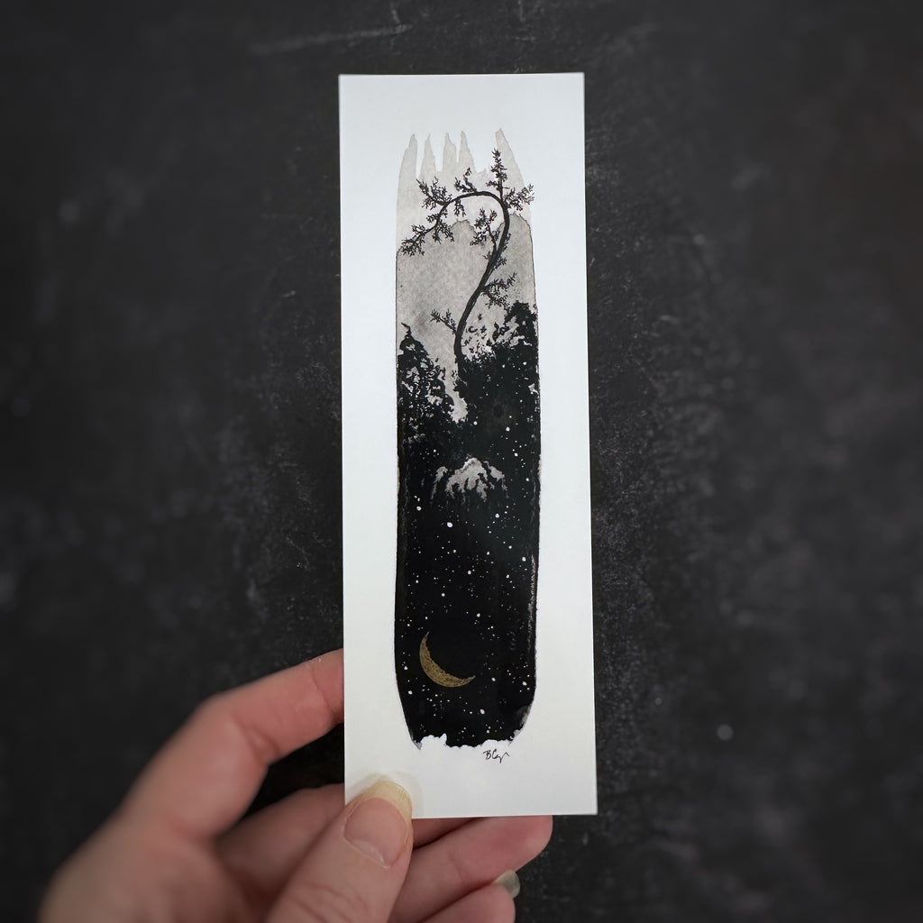 Bookmark - Vertical with Bendy Tree
