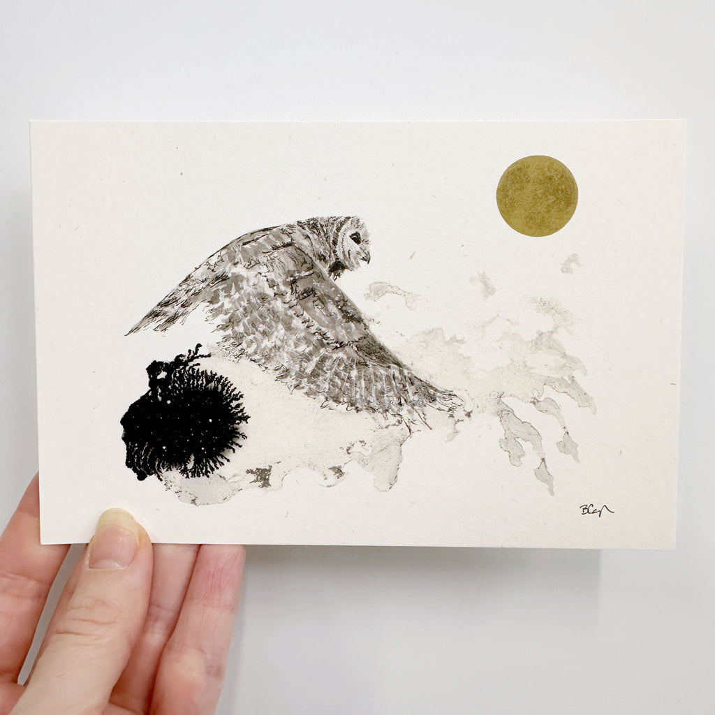 Postcard - Owl - Ready to Ship