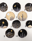 Winter Theme Wood Ornament 2025 - 7 - Silver Lined Clouds and 3 Snowy Trees