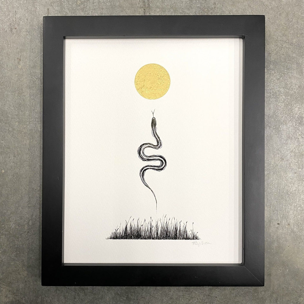 Slither - Art Print - hand embellished print - ready to ship 8x10