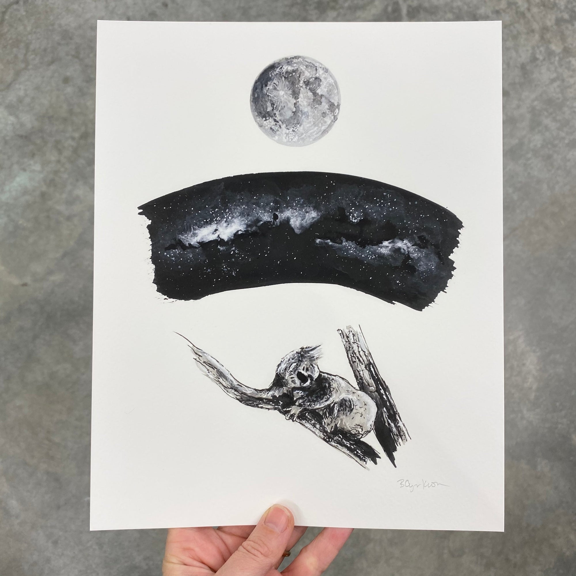 Print Sale - 8x10 Koala and Galaxy - Sleep - Off Color Art Print - ready to ship