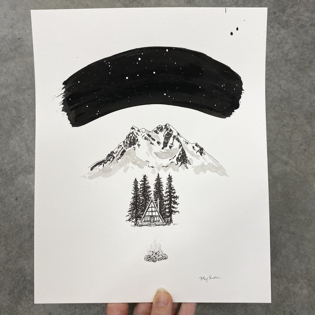Roof (mountain chalet) - Art Print - Ready to ship 5x7 or 8x10