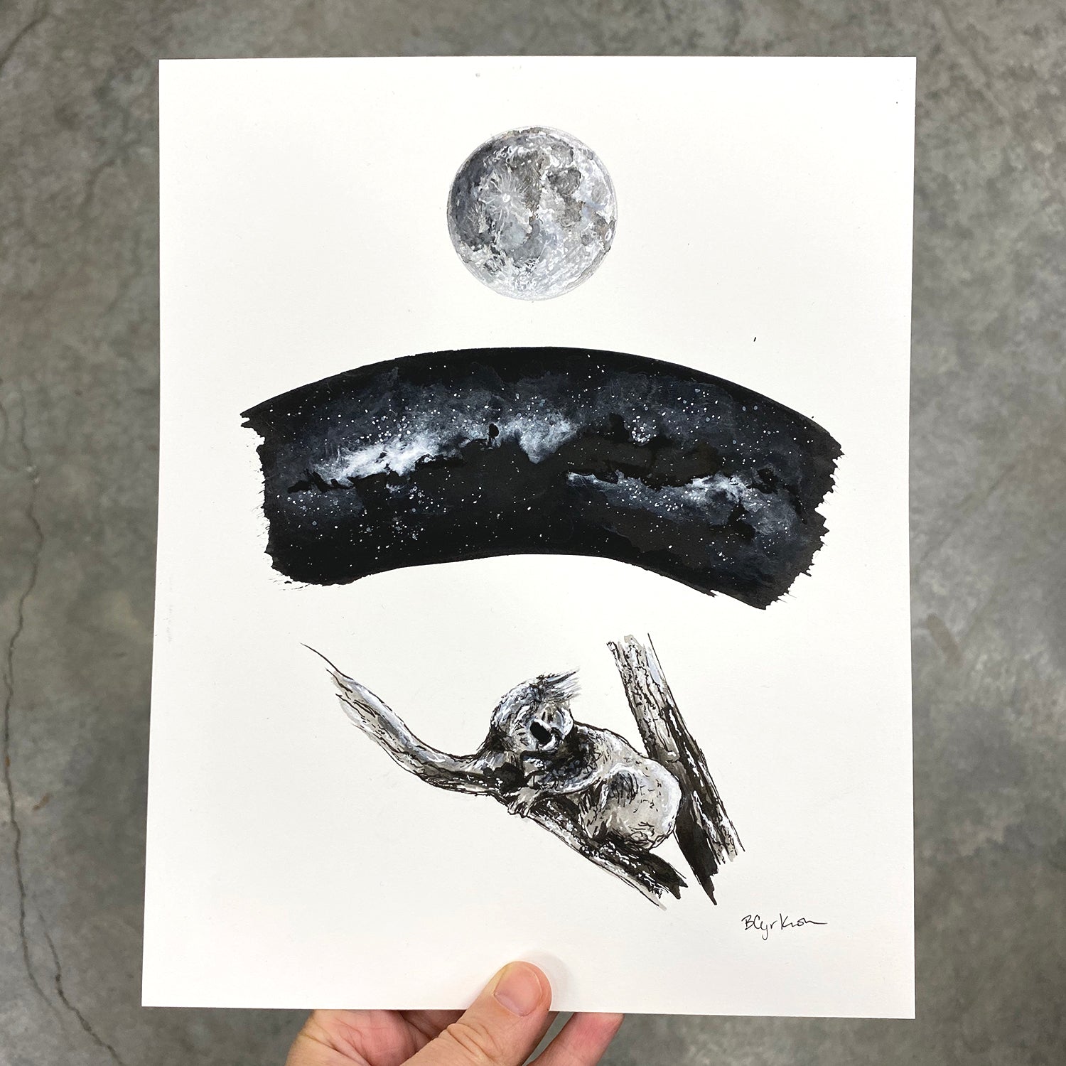 Print Sale - 8x10 Koala and Galaxy - Sleep - Off Color Art Print - ready to ship
