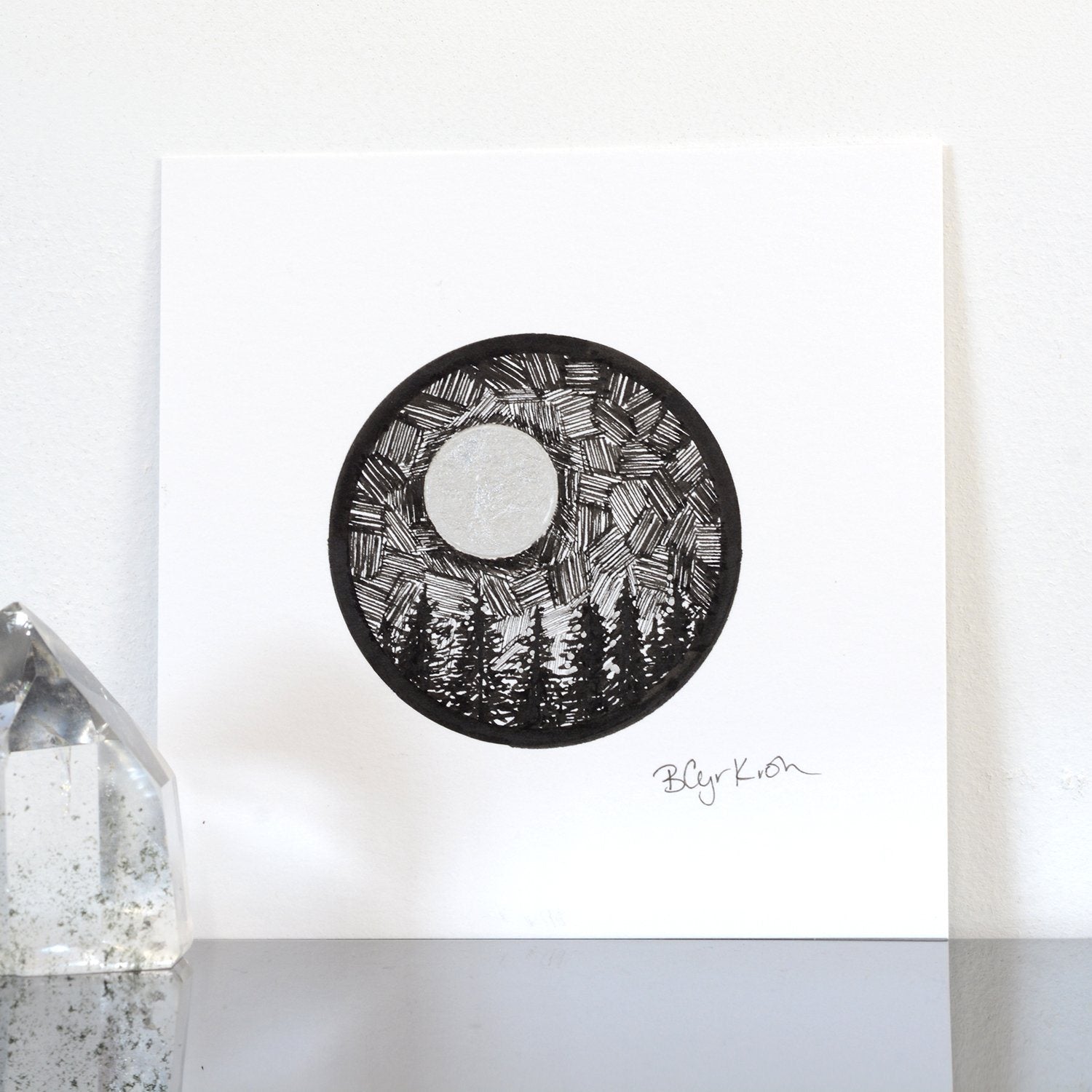 Reserved - 61/100 - 100 Day Drawing Project - Original Drawing - 4&quot; x 4&quot; - Beth Cyr Handmade Jewelry
