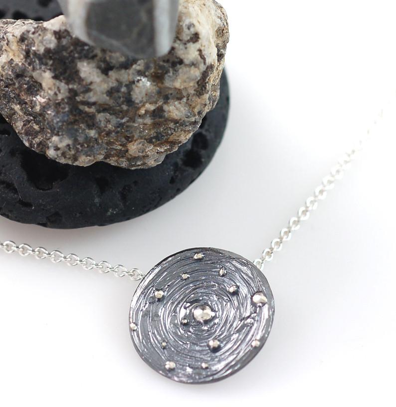 Galaxy Pendant in Sterling Silver - Ready to Ship - Beth Cyr Handmade Jewelry