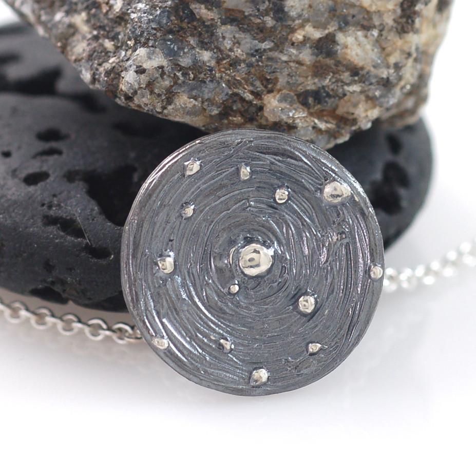 Galaxy Pendant in Sterling Silver - Ready to Ship - Beth Cyr Handmade Jewelry