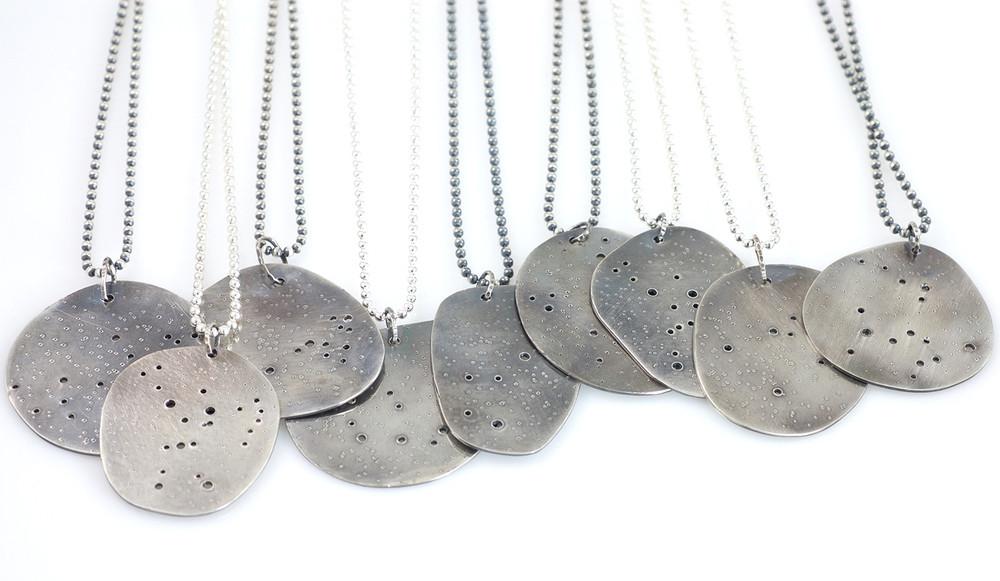 Virgo Constellation Pendant in Sterling Silver - Ready to Ship - Beth Cyr Handmade Jewelry
