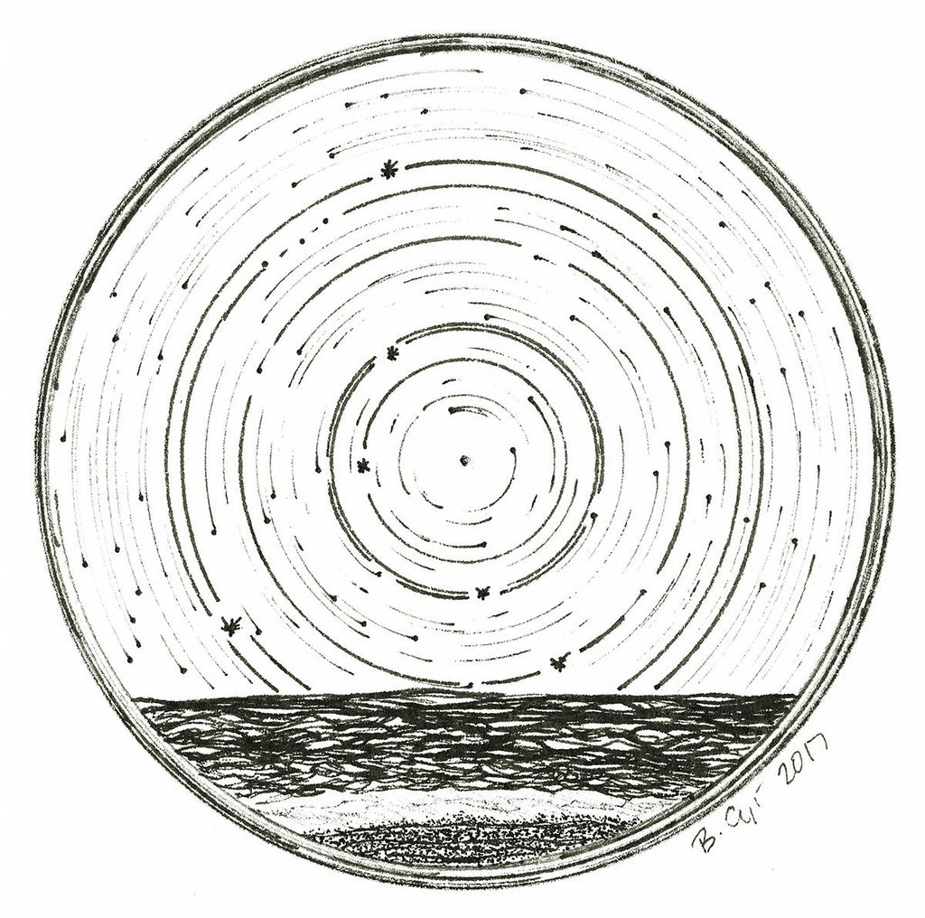 Cancer - Star Trails - Zodiac Constellations - Pen and Ink Drawing Print - Beth Cyr Handmade Jewelry