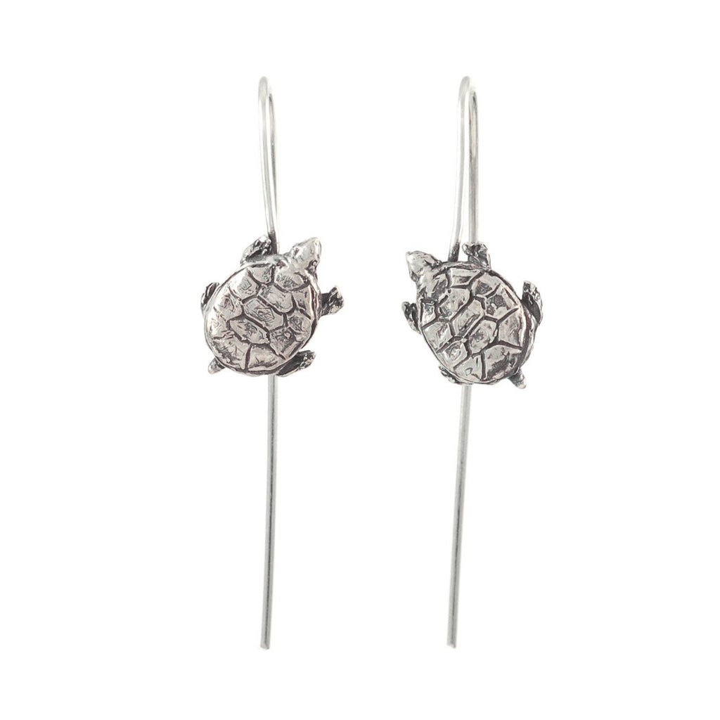 Turtle Earrings in Sterling Silver - Ready to Ship - Beth Cyr Handmade Jewelry