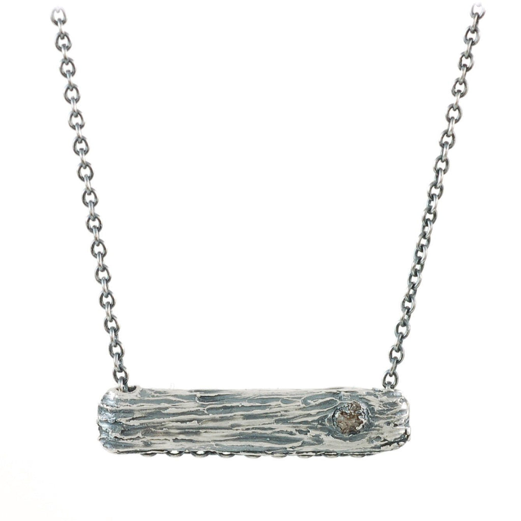Tree Bark Necklace in Sterling Silver - Ready to Ship - Beth Cyr Handmade Jewelry
