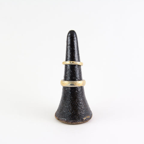 Conical Ring Holder - Ceramic Stoneware in Dark Speckled Midnight Glaze - Beth Cyr Handmade Jewelry