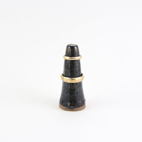 Conical Ring Holder - Ceramic Stoneware in Speckled Midnight Blue - Beth Cyr Handmade Jewelry