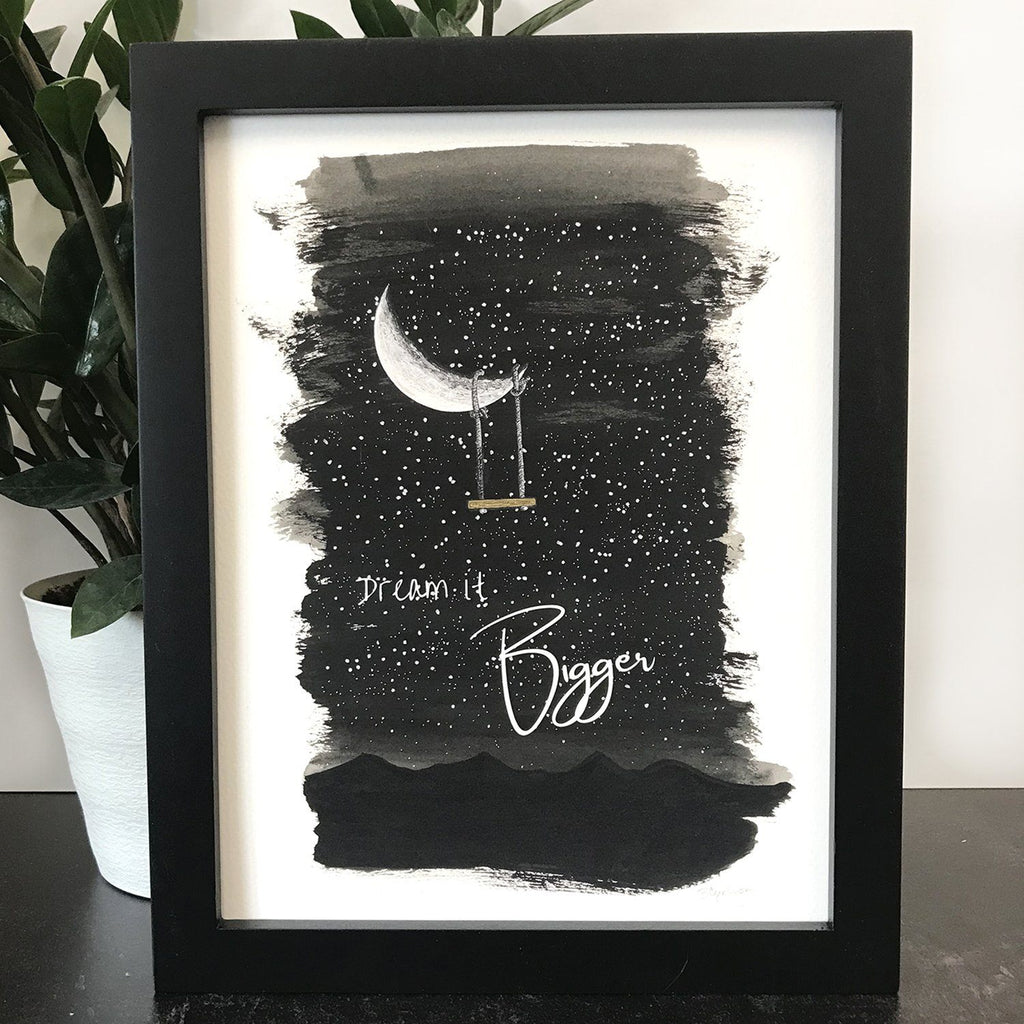 Dream it Bigger - Moon and Swing - Art Print - Print to Order
