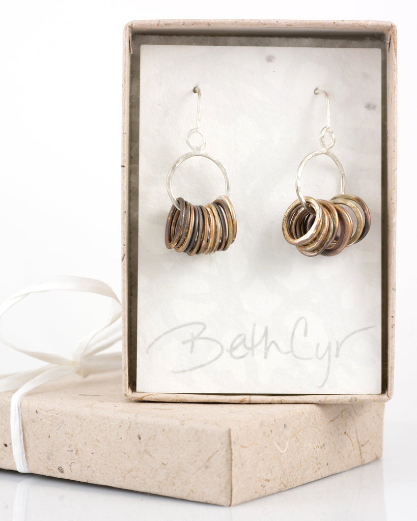 Circle Earrings in Sterling Silver #1 - Ready to ship - Beth Cyr Handmade Jewelry