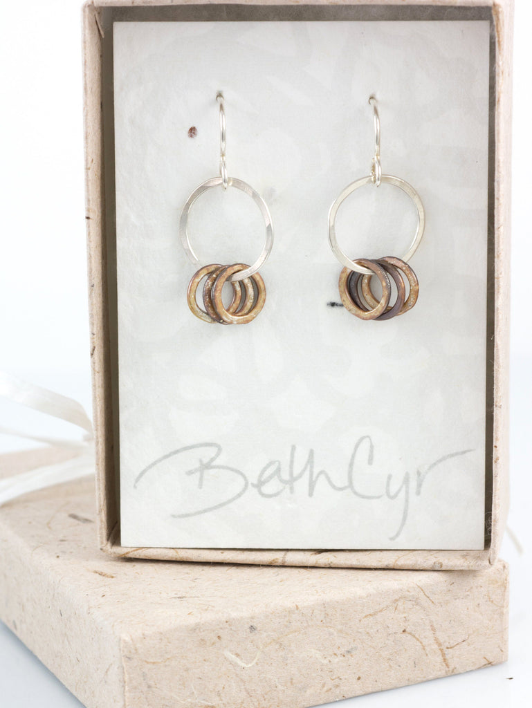 Circle Earrings in Sterling Silver #2 - Ready to ship - Beth Cyr Handmade Jewelry