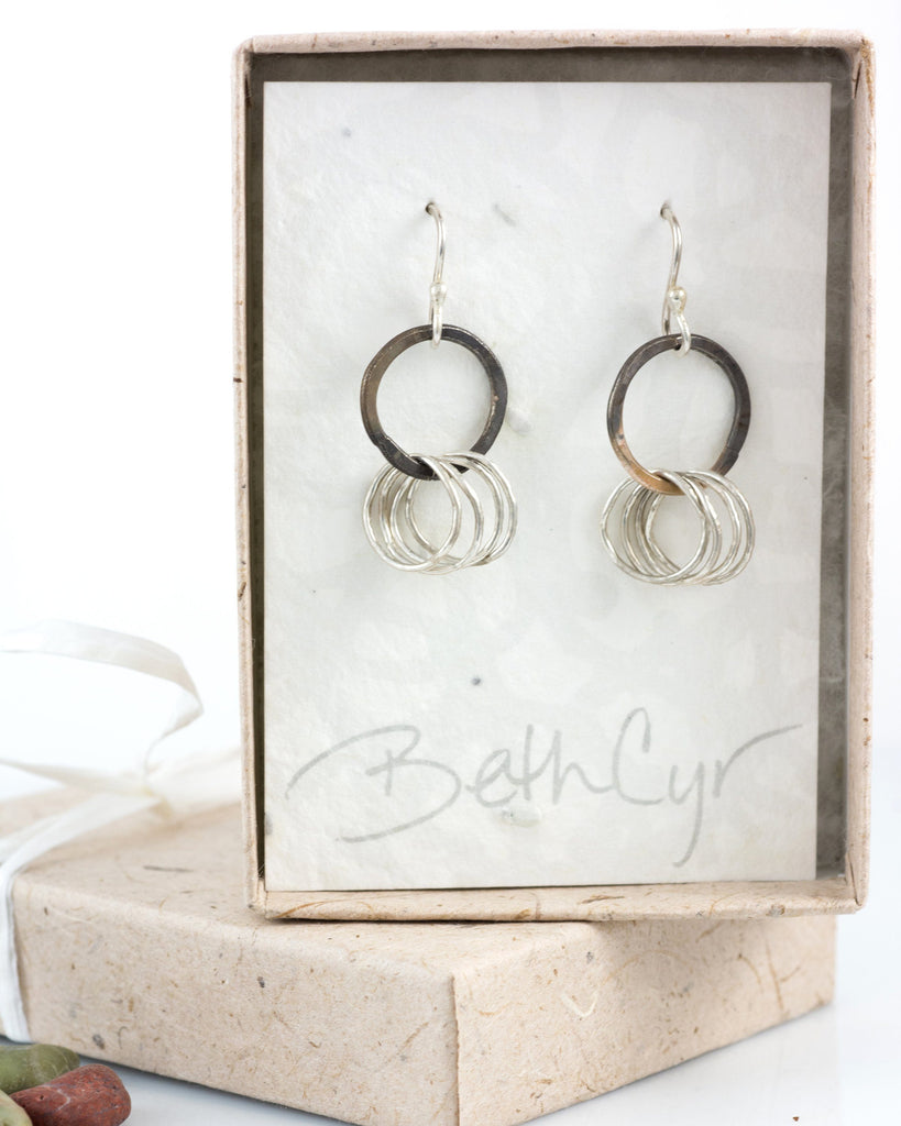 Circle Earrings in Sterling Silver #3 - Ready to ship - Beth Cyr Handmade Jewelry