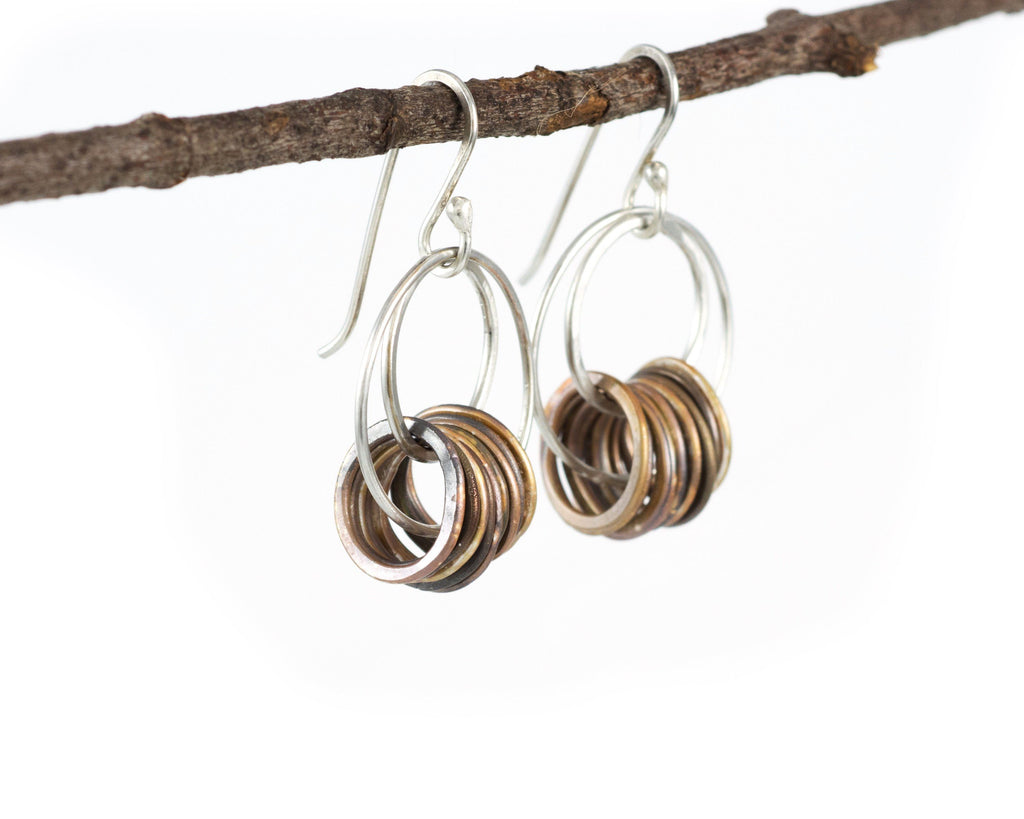 Double Circle Earrings in Sterling Silver #5 - Ready to Ship - Beth Cyr Handmade Jewelry
