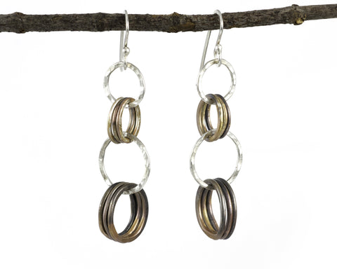Multi-tier Circle Earrings in Sterling Silver #7 - Ready to ship - Beth Cyr Handmade Jewelry