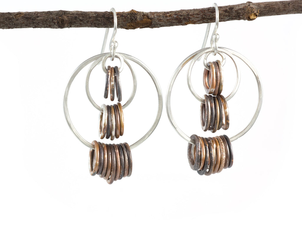 Triple Tier Circle Earrings in Sterling Silver #9 - Ready to ship - Beth Cyr Handmade Jewelry