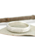 Tree Bark Wedding Rings in Palladium Sterling Silver  - Made to Order - Beth Cyr Handmade Jewelry