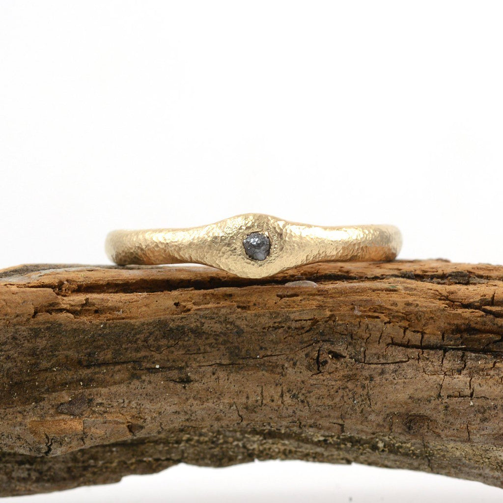 Reserved for Emma - Final payment - Custom Sands of Time Ring - Gray Rough Diamond in 14k Yellow Gold - Beth Cyr Handmade Jewelry