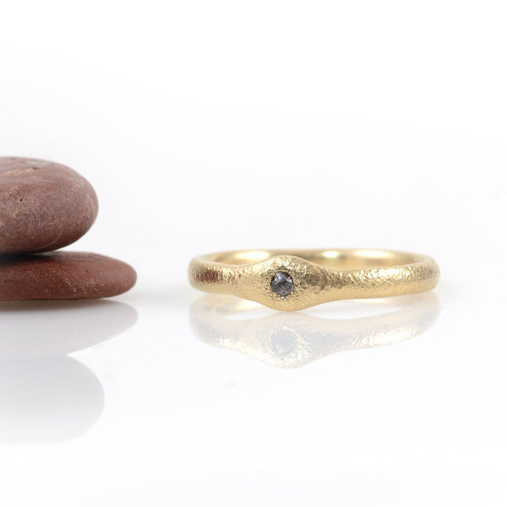 Reserved for Emma - Final payment - Custom Sands of Time Ring - Gray Rough Diamond in 14k Yellow Gold - Beth Cyr Handmade Jewelry