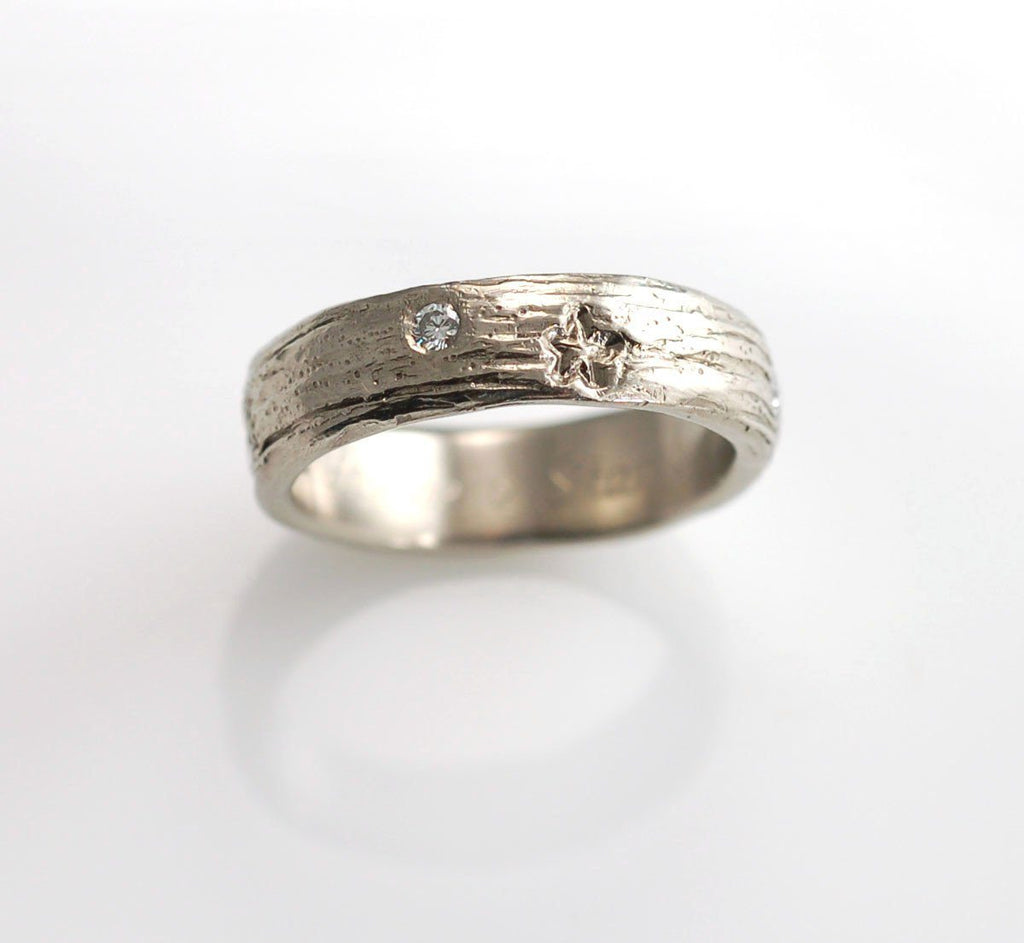 Custom Order Galaxy Rings with Alexandrite in Palladium Sterling Silver - Beth Cyr Handmade Jewelry
