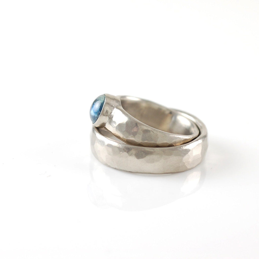 Custom Order Palladium/Silver Hammered Ring - Beth Cyr Handmade Jewelry
