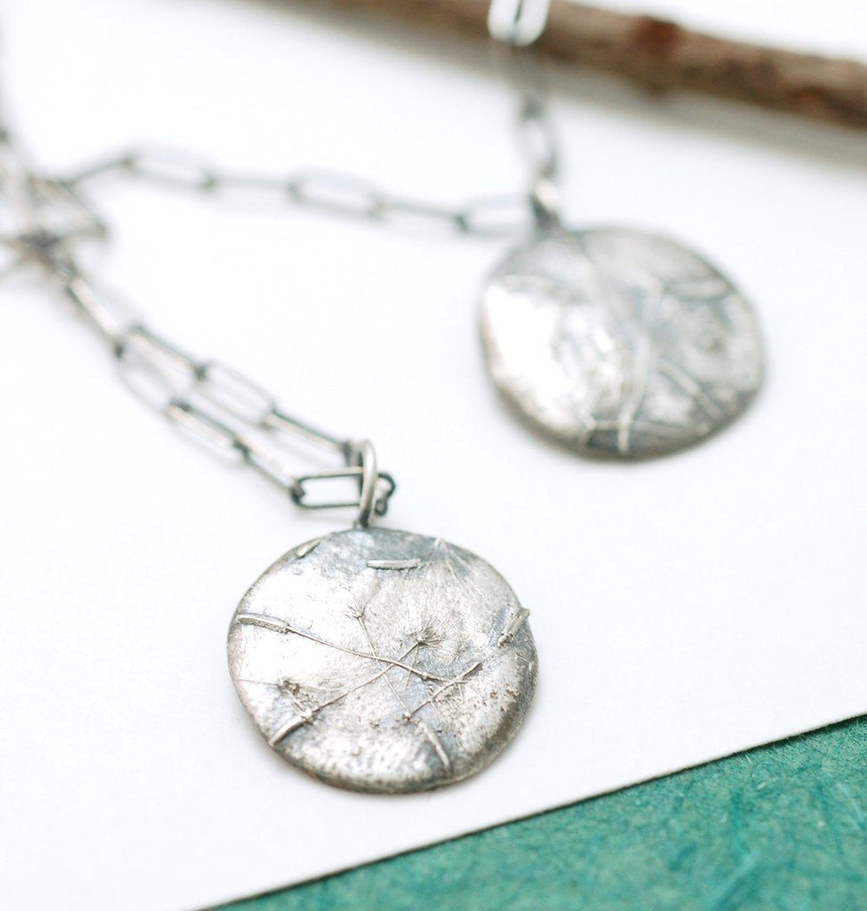 Dandelion Seed Pendant in Sterling Silver - Ready to Ship - Beth Cyr Handmade Jewelry