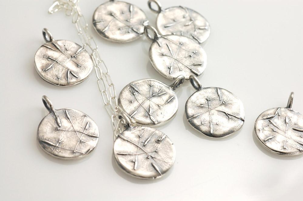 Dandelion Seed Pendant in Sterling Silver - Ready to Ship - Beth Cyr Handmade Jewelry