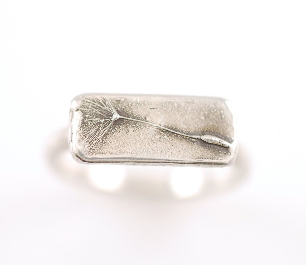 Dandelion Seed Ring in Palladium Sterling Silver - size 5.25 - Ready to Ship - Beth Cyr Handmade Jewelry