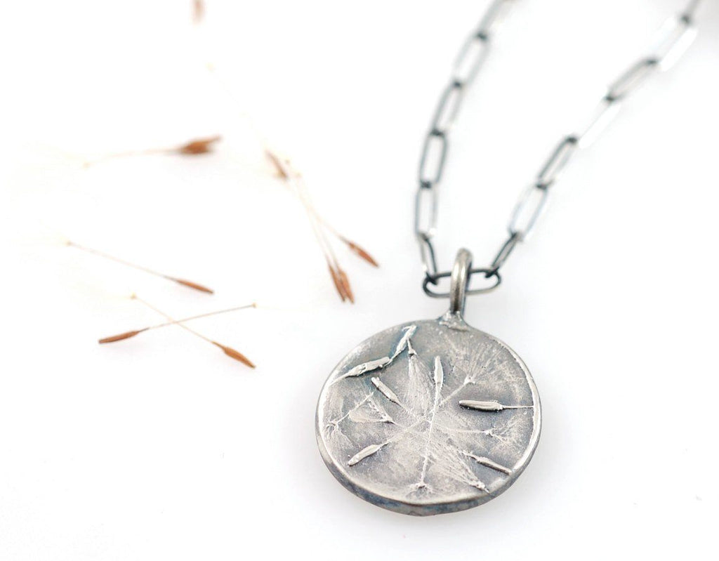 Dandelion Seed Pendant in Sterling Silver - Ready to Ship - Beth Cyr Handmade Jewelry
