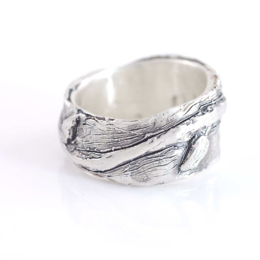 Vine and Leaves Ring in Sterling Silver - size 9 - Ready to Ship - Beth Cyr Handmade Jewelry